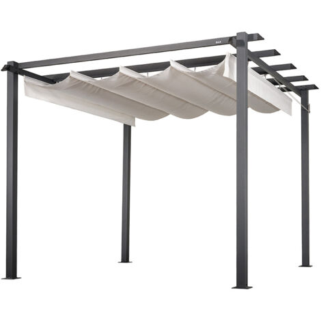 Home Deluxe Pabellón con techo de tela SANTORA - crema, acero/poliéster