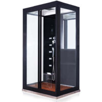 Home Deluxe - Ducha de vapor con cascada y sauna de vapor LUXORY - 120 x 90 cm negro