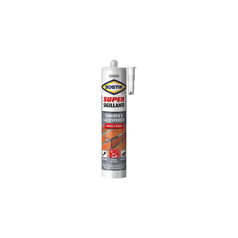 SILICONE SUPER SIGILLANTE CEMENTO CALCESTR BOSTIK VERNICIABILE GR 500