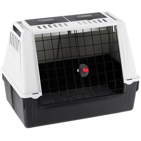 Ferplast – Trasportino per cani Atlas Car – Dimensioni 82 x 51 x h 61 cm – Resistente resina termoplastica – Porta scorrevole con chiusura di sicurezza – Vani porta oggetti (1/10)