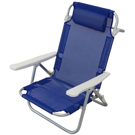 SPIAGGINA COMFORT DOMUS ALLUMINIO/TEXT BLU CM 61X53 H.CM 81