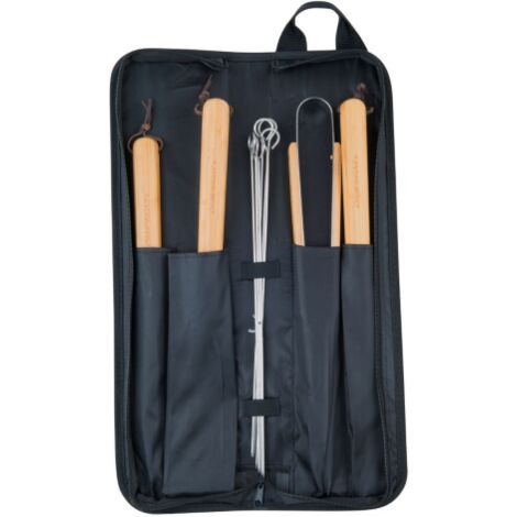 Broil King Set Di 16 Spiedini Mini In Acciaio Inox Con 2 Bicchieri Per Salse - Accessorio Per Barbecue 5x5x5 Cm, 64050