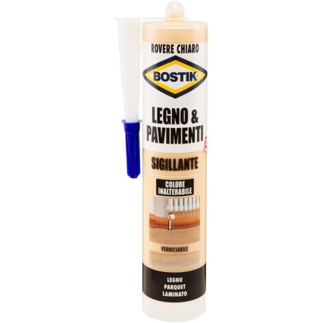 Sigillante acrilico Bostik silicone per legno e pavimenti colore rovere chiaro 300 ml (1/4)