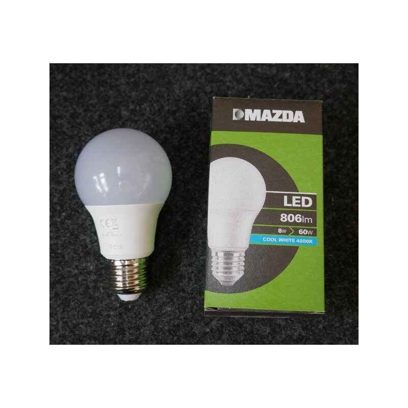 Ampoule LED 8W ronde A60 dépolie naturel 4000K 806lm culot E27 230V non ...