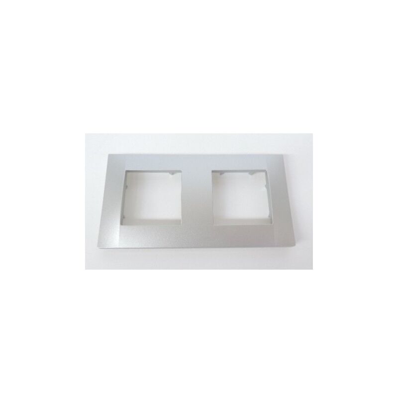 Plaque de finition double aluminium 2 postes horizontale pour appareillage ALTIRA SCHNEIDER ALB46652