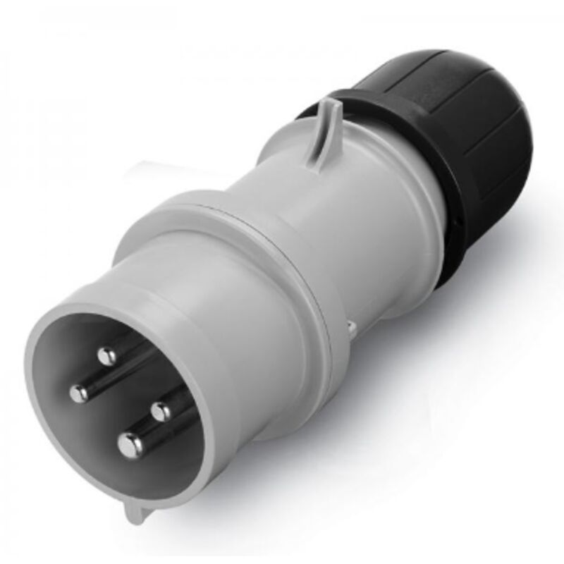Fiche mobile 3P+T 32A mâle noire tension 600-690V 5h étanche IP44
