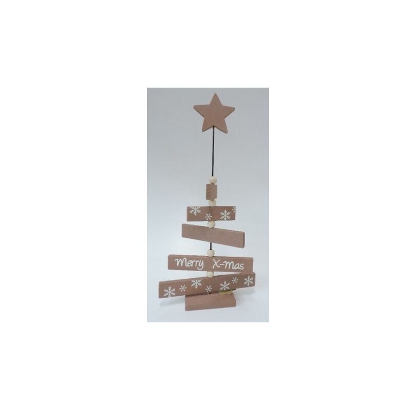 Sujet décoratif sapin en bois marron 425X200X70mm pour intérieur à poser BLACHERE DPDE002
