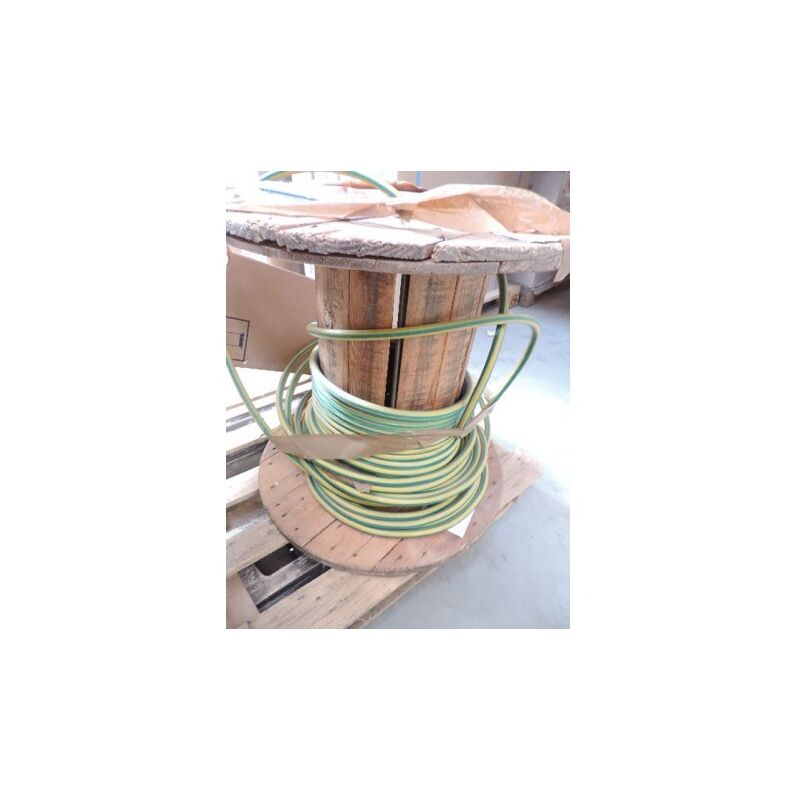 Câble De Terre 6 Mm² Vert/Jaune H07V-K - 15 Mètres Avec 6 Embouts - Flexible, Pour Installations Solaires, Mise à La Terre - 10