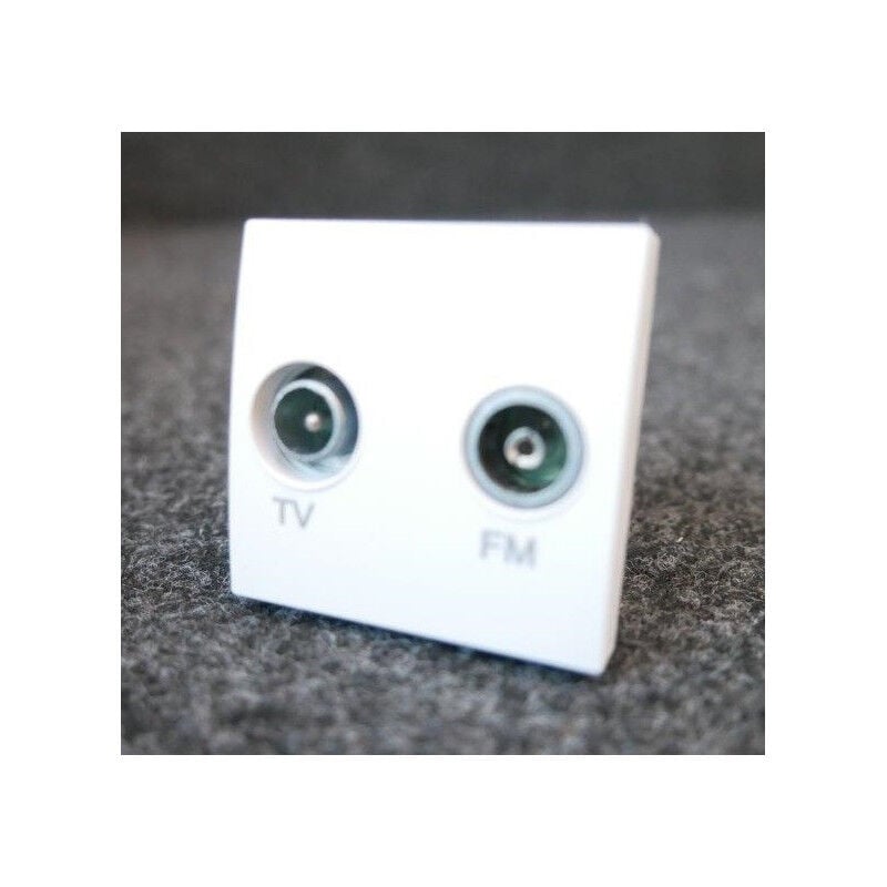 Prise TV-FM blanc polaire mécanisme 45x45mm sans support ni plaque ALTIRA