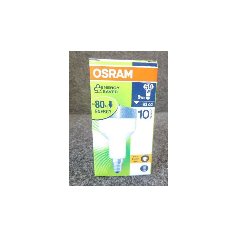 Ampoule 9W réflecteur R50 chaud 2500K 63cd culot E14 230V