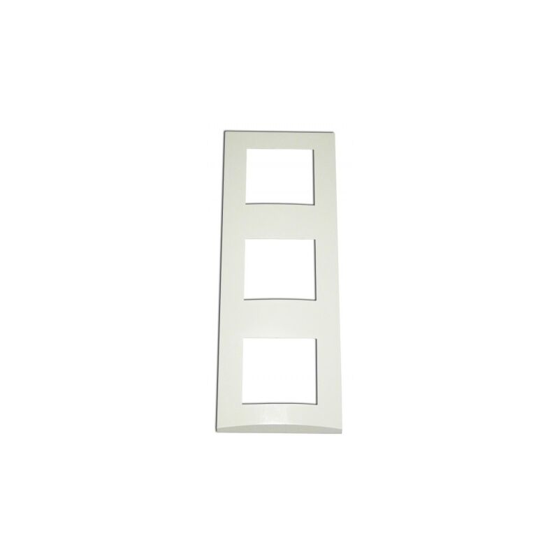 Plaque triple blanche 3 postes verticale entraxe 71mm bord biseauté pour appareillage mural AE ALTERNATIVE ELEC AE51008