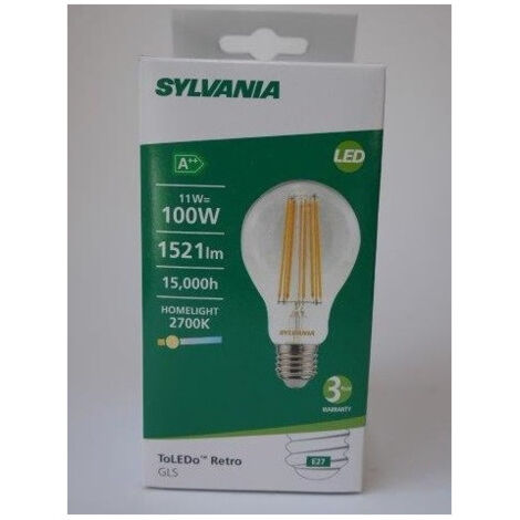Ampoule filament LED 11W format A70 2700K 1521lm culot E27 230V non dimmable ToLEDo Retro GLS SYLVANIA (1/6)