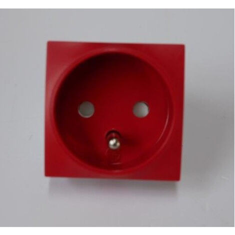 Prise de courant rotoclip rouge 2P+T 16A 250Vac 1 poste 2 modules à détrompage inclinée 45° sans plaque Altira SCHNEIDER (1/2)