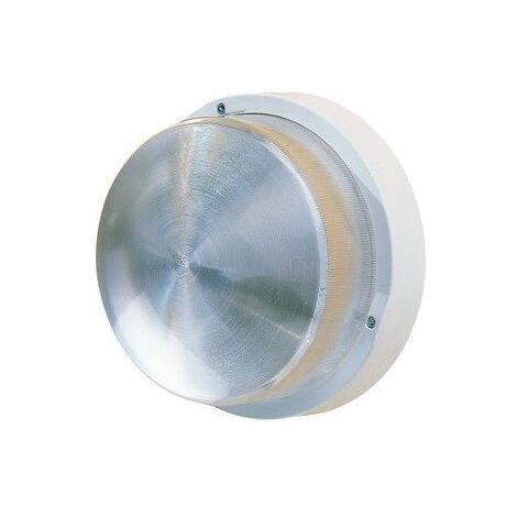 Hublot extérieur fluo 1X9W Ø 225mm blanc polycarbonate lampe 4000K 2G7 ballast elec CL2 IK08 IP44 100W antichoc EBENOID 078453