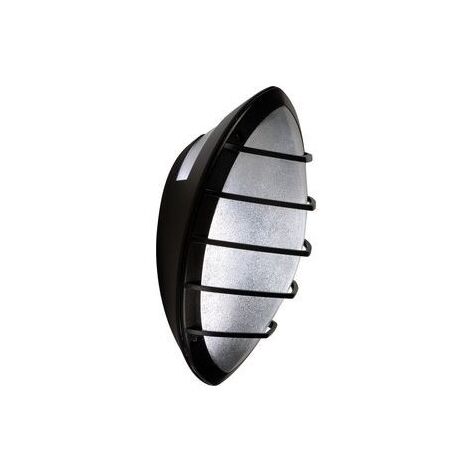 Applique murale fluo 1x18W à detection HF grille poly noire 331x279mm avec lampe G24q-2 230V IK10 IP65 DOME EBENOID 079347 (1/2)