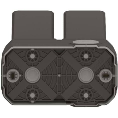 Bloc 2 prises 2P+T 16A saillie étanche anthracite complet précablée IP55 PLEXO LEGRAND 069788LL