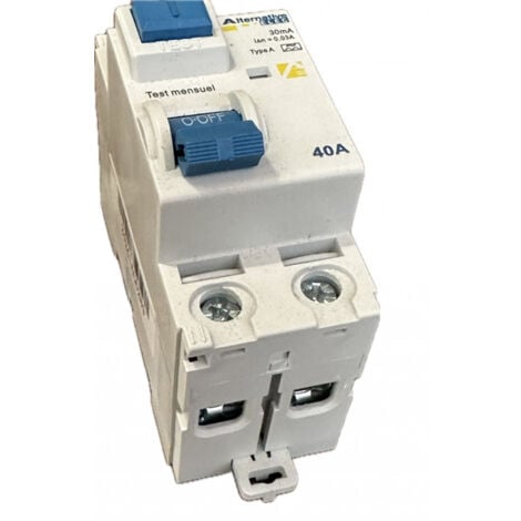 Interrupteur differentiel 40A 2P 30mA type A bornes à vis alignées norme CE ALTERNATIVE ELEC AE24241