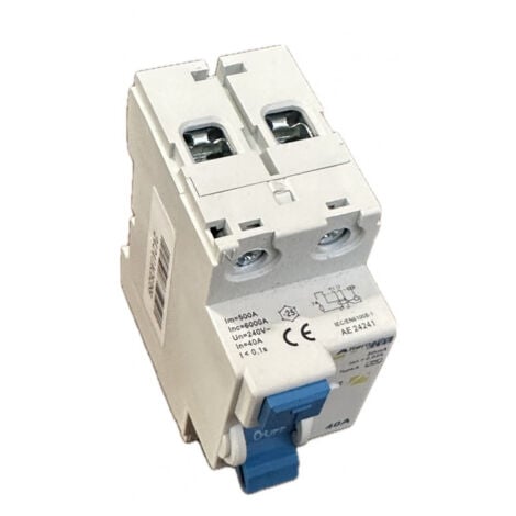 Interrupteur differentiel 40A 2P 30mA type A bornes à vis alignées norme CE ALTERNATIVE ELEC AE24241