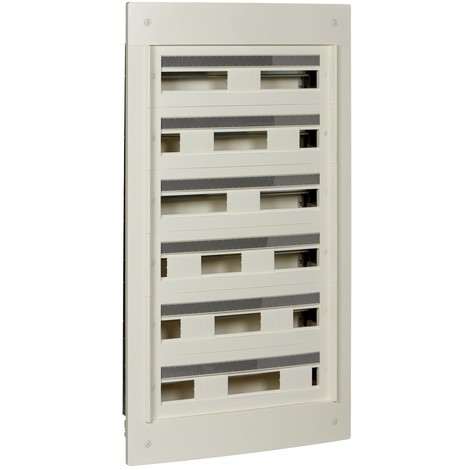 Coffret De Repartition Encastre 6 Rangees 24 Modules 1110x610x95mm Sans Porte Avec Plastron Blanc Pragma Schneider