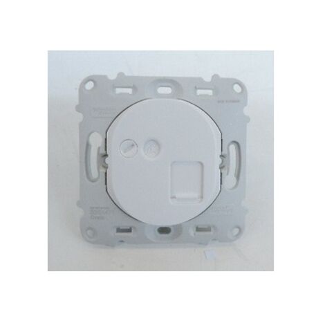Prise reseau RJ45 CAT5E UTP telephone encastré avec support et enjoliveur blanc sans plaque de finition Ovalis SCHNEIDER S260471