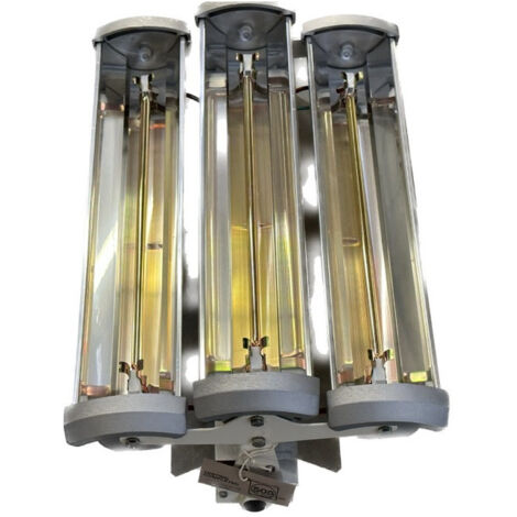 Chauffage infrarouge 4500W court blanc 450x300x170mm 230-400V reflecteur argent pour tertiaire interieur IP20 IRCTB45