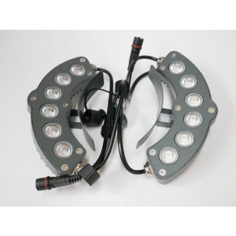 Kit de 2 projecteurs extérieurs arrondis anthracite 180x55x24mm LED 2x6W blanc chaud alim 24V PRTR24V non incl IP55 Blachere