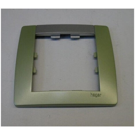 Plaque de finition 1 poste 2 modules couleur vert citrus serie Kallysta HAGER