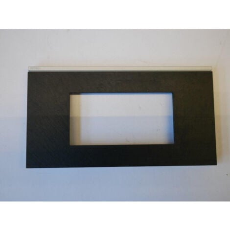 Plaque de finition pierre anthracite 4 modules horizontal entraxe 71mm finition dark rock serie Gallery HAGER