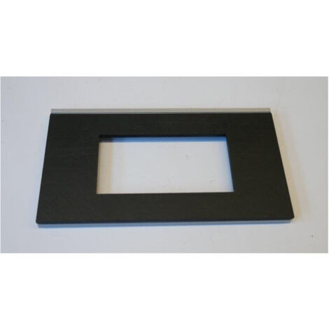 Plaque de finition pierre anthracite 4 modules horizontal entraxe 71mm finition dark rock serie Gallery HAGER