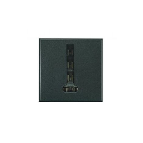 Prise téléphone en T 8 plots anthracite 2 modules (23640) AXOLUTE BTICINO HS4240