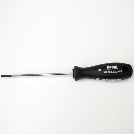 Tournevis plat 3.5x100mm non-isolé avec manche noir UNIOR DERANCOURT (1/2)