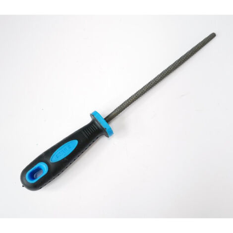 Râpe lime à bois ronde batarde mi douce diamètre 9mm longueur 200mm manche bi-matière UNIOR 613044 DERANCOURT