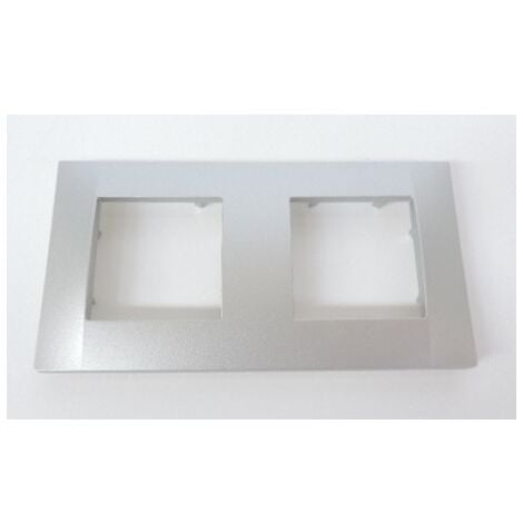 Plaque de finition double aluminium 2 postes horizontale pour appareillage ALTIRA SCHNEIDER ALB46652