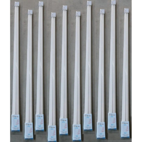 Lot de 10 reglettes fluo 1x58W blanche 1500mm avec tube naturel 4000K et ballast 230V intérieur IP20 PROTEC LLAGON158 (1/5)