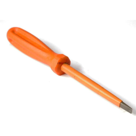 Tournevis plat 6.5x100mm isolé 1000V lame acier chromé manche orange pour vis tête fendue DERANCOURT