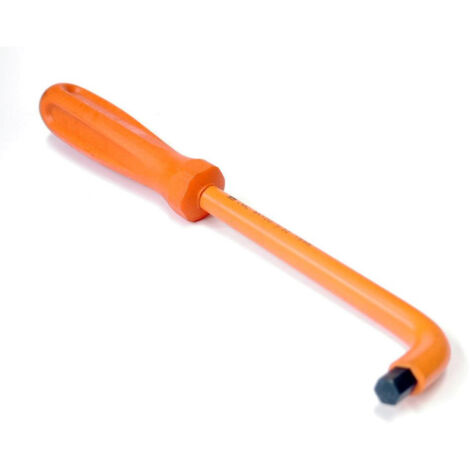Tournevis 6 Pans 9x120mm coudée 90° isolée 1000V manche orange longueur 250x50mm pour vis creuses DERANCOURT (1/2)