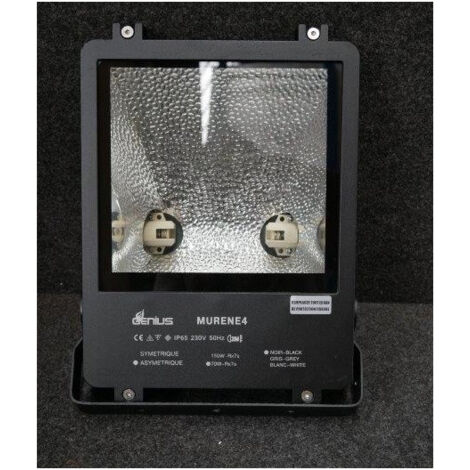 Projecteur extérieur noir asymétrique 370x270x125mm pour ampoule culot Rs7 70W max (non incl) 230V 50Hz IP65 MURENE4 GENIUS
