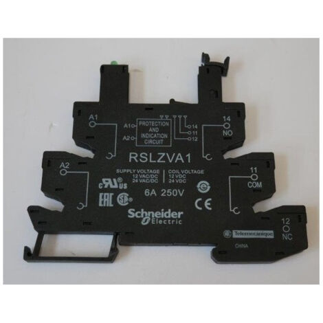Embase avec bornes à vis pour relais enfichable RSL avec 1 F/O contact à 12V ou 24V Zelio Relay RSL SCHNEIDER (1/2)