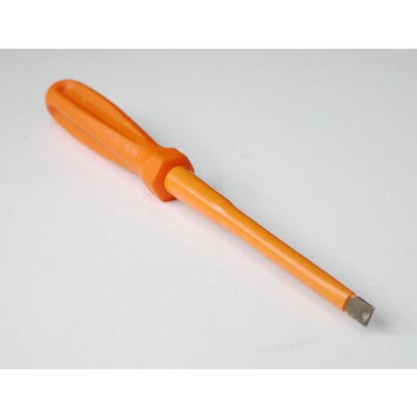 Tournevis plat 6.5x1.2x100mm isolé 1000V lame acier chromé manche bi-matière electricien vis fendue DERANCOURT (1/3)