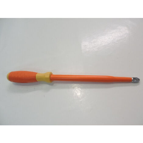 Tournevis cruciforme Phillips 10X200mm isolé 1000V manche bi-matière lame acier chromé decolletée PH4 DERANCOURT CRU10X200BD (1/4)