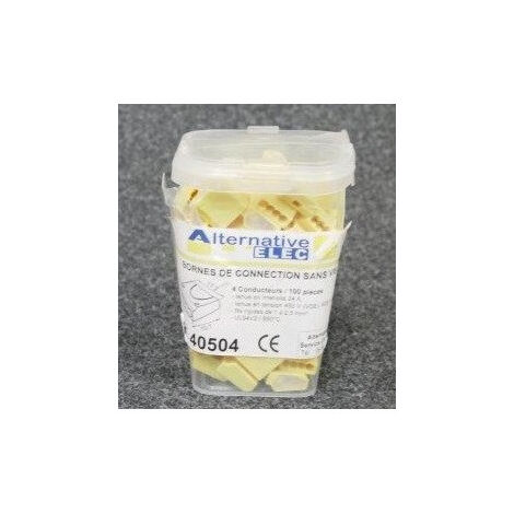 Bornes de connexion auto 4 trous opaques (Boite de 100) pour fil rigide 2.5mm² max sans vis (1/2)