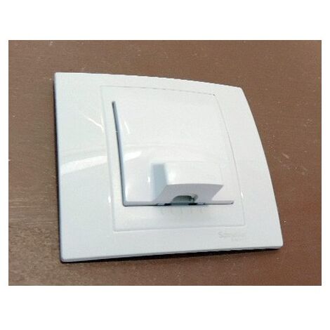 Sortie de cable 16A 3 bornes à vis pour cable 2,5mm² blanche avec support 2M et plaque UNICA