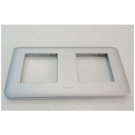 Plaque double alu 2x2 module horizontale prog mosaïc LEGRAND 079004