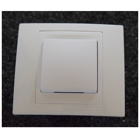 Kit Poussoir à fermeture 10A blanc design connexion rapide avec support 2M et plaque UNICA (1/3)