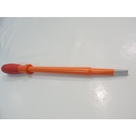 Tournevis plat 8x200mm isolé 1000V lame acier chromé manche bi-matière electricien pour vis tête fendue DERANCOURT TB8X200B (1/3)