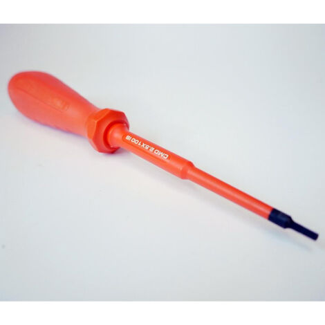 Tournevis 6 Pans 2.5x100mm isolé 1000V orange lame décolletée pour vis creuses DERANCOURT