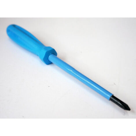 Tournevis cruciforme Phillips 5x100mm isolé 1000V manche bleu lame acier ATEX II PH1 DERANCOURT (1/2)