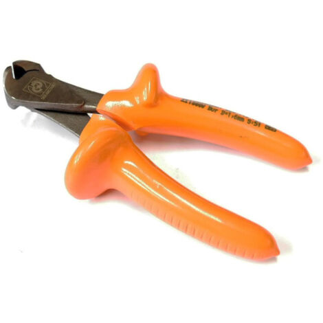 Pince coupante en bout droite isolée 1000V orange 140mm pour fil dur coupe axiale DERANCOURT
