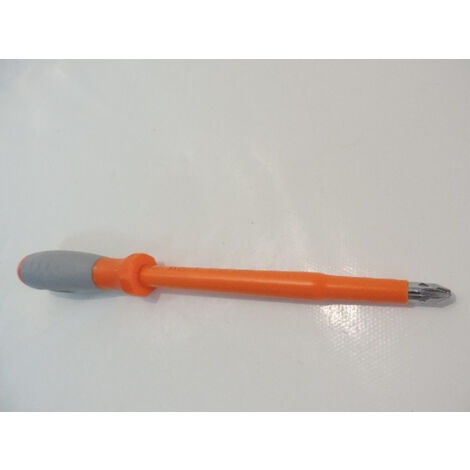 Tournevis cruciforme Pozidrive 8x150mm isolé 1000V manche bi-matière lame acier chromé empreinte PZ3 DERANCOURT POZI8X150B (1/3)