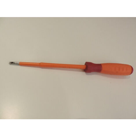 Tournevis plat 4X125mm isolé 1000V lame acier chromé manche bi-matière electricien pour vis tête fendue DERANCOURT TB4X125B (1/2)